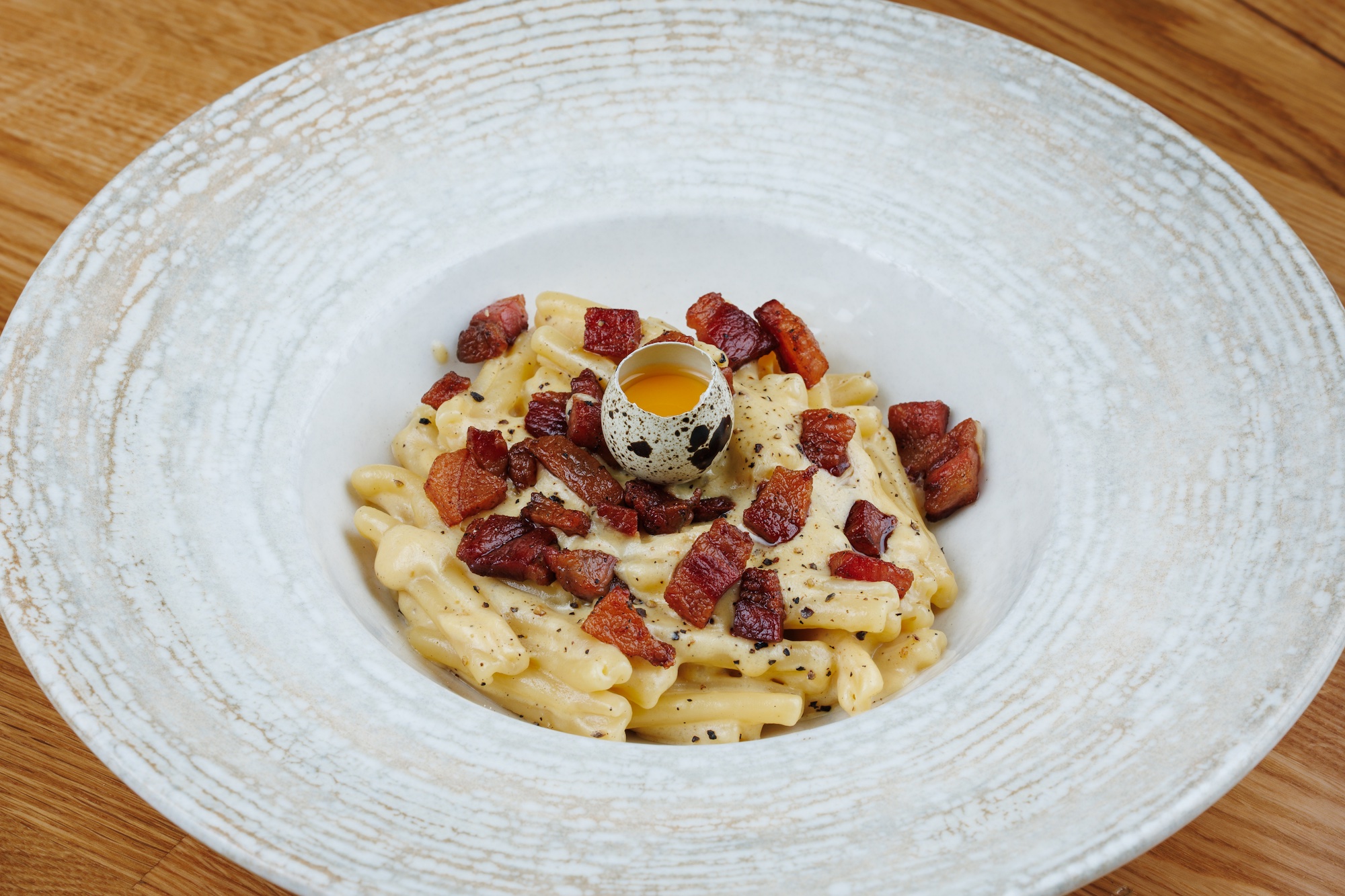 Casarecce alla carbonara con guanciale