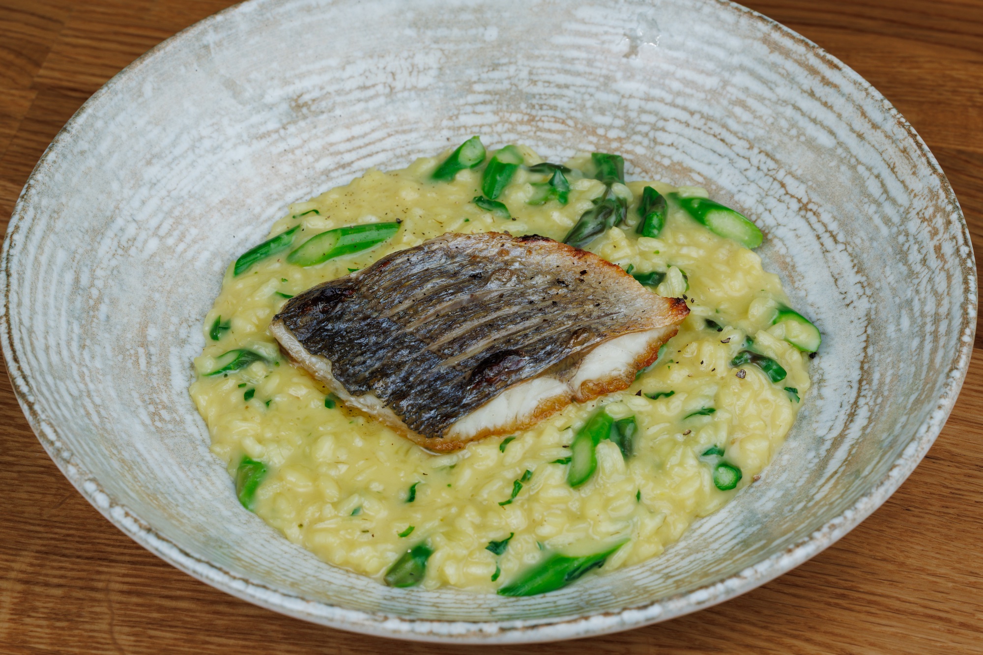 Risotto allo zafferano con filetto di orata